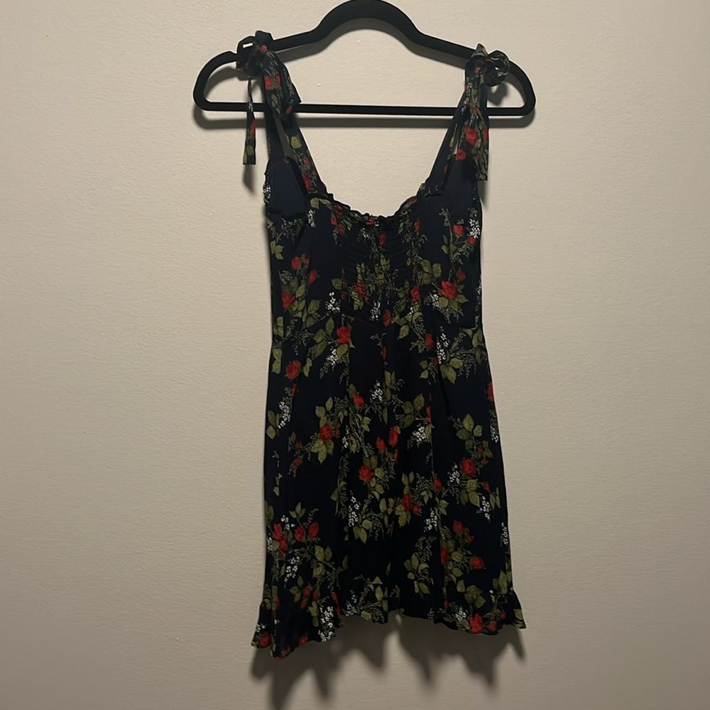 REFORMATION Christine Navy and Red Floral Mini Dress, Size 6P (Petite) - Picture 8 of 13